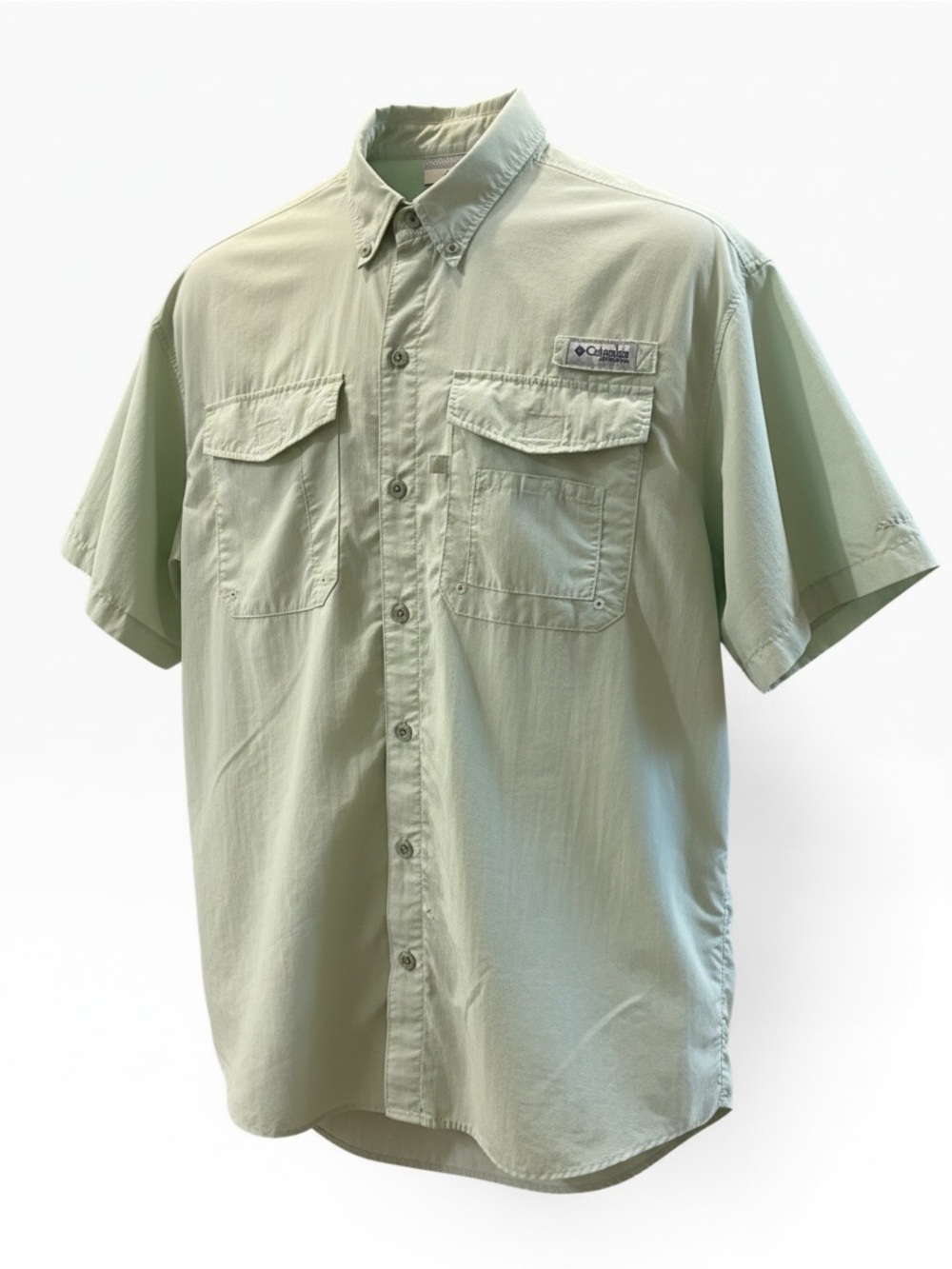 🖤 Columbia PFG Mint Green Short Sleeve Fishing Shirt Men’s Medium